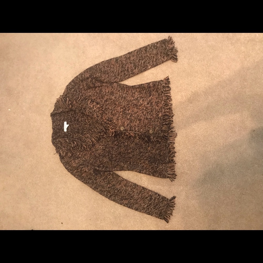 Brown fringe sweater!